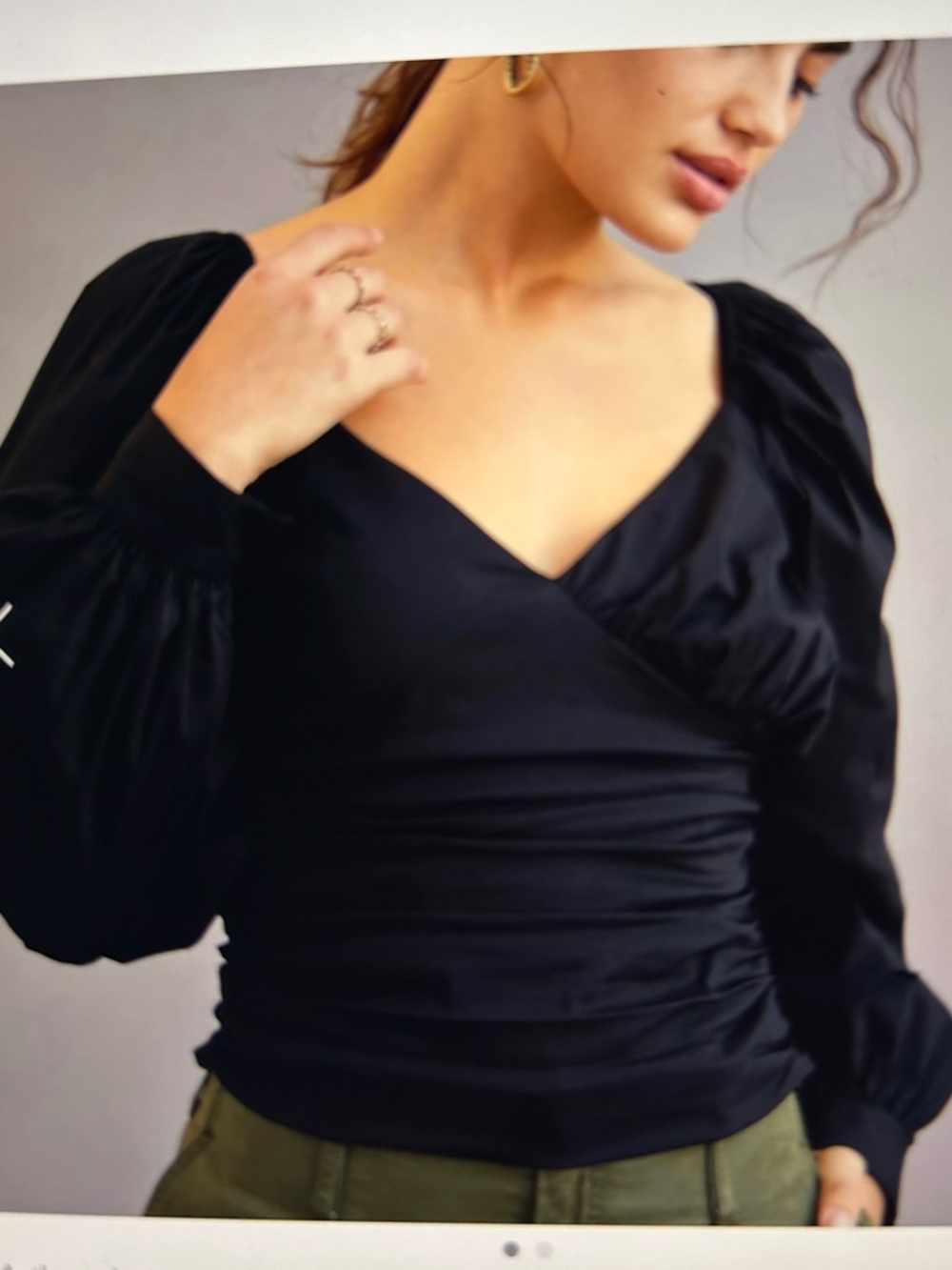 NWT Anthropologie puff sleeve double texture blouse